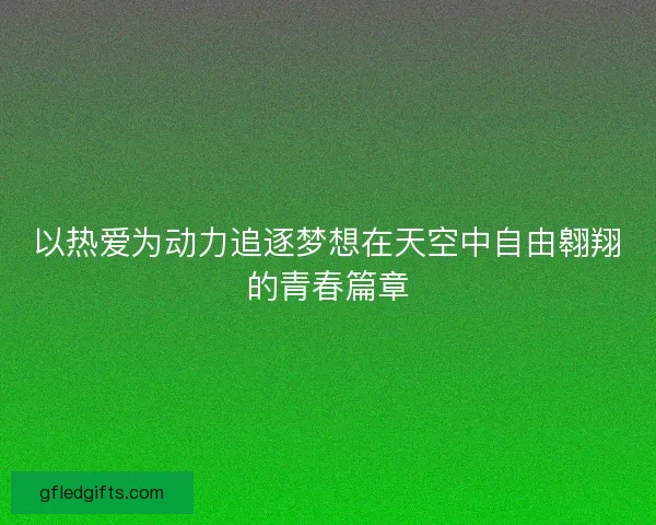 以热爱为动力追逐梦想在天空中自由翱翔的青春篇章